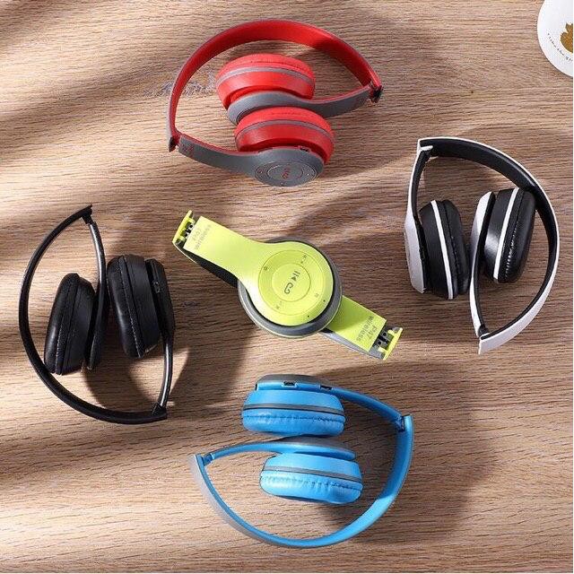 tai nghe bluetooth P47 chụp tai bass đập cực mạnh, tai nghe không dây P47 có khe cắm thẻ nhớ