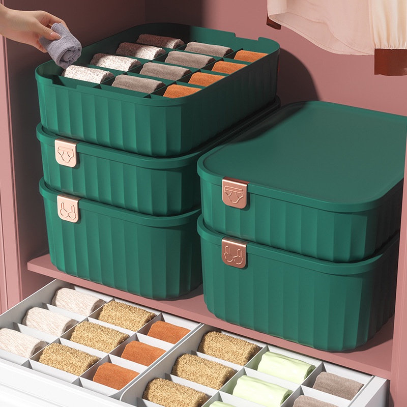 Hộp Đựng Đồ Lót/Vớ Chia Ngăn Thiết Kế Sang Trọng Tiện Dụng 3 trong 1 Chứa Lớn Tiện Dụng