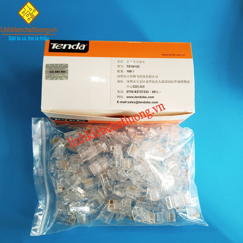 Hộp 100 hạt mạng RJ45 chính hãng Tenda