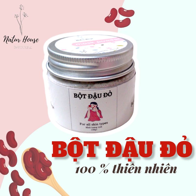 Bột đậu đỏ đắp mặt trắng mịn da (hũ 50gr)