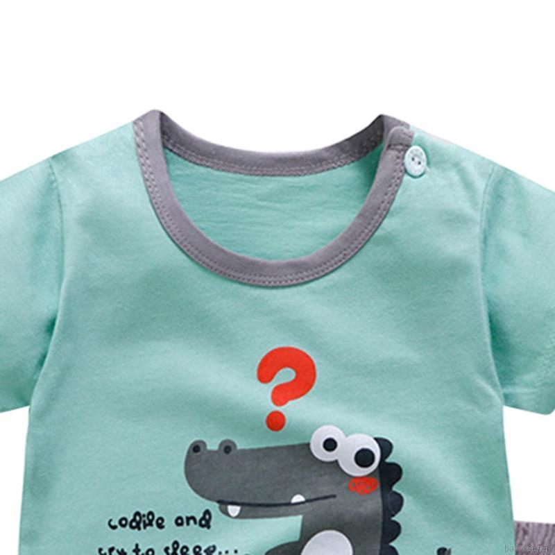 Set áo thun tay ngắn kèm quần short in họa tiết hoạt hình thời trang cho bé