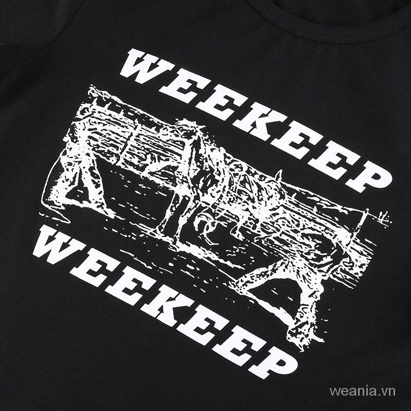 Áo lửng tay ngắn in hình thời trang mùa hè cho nữ