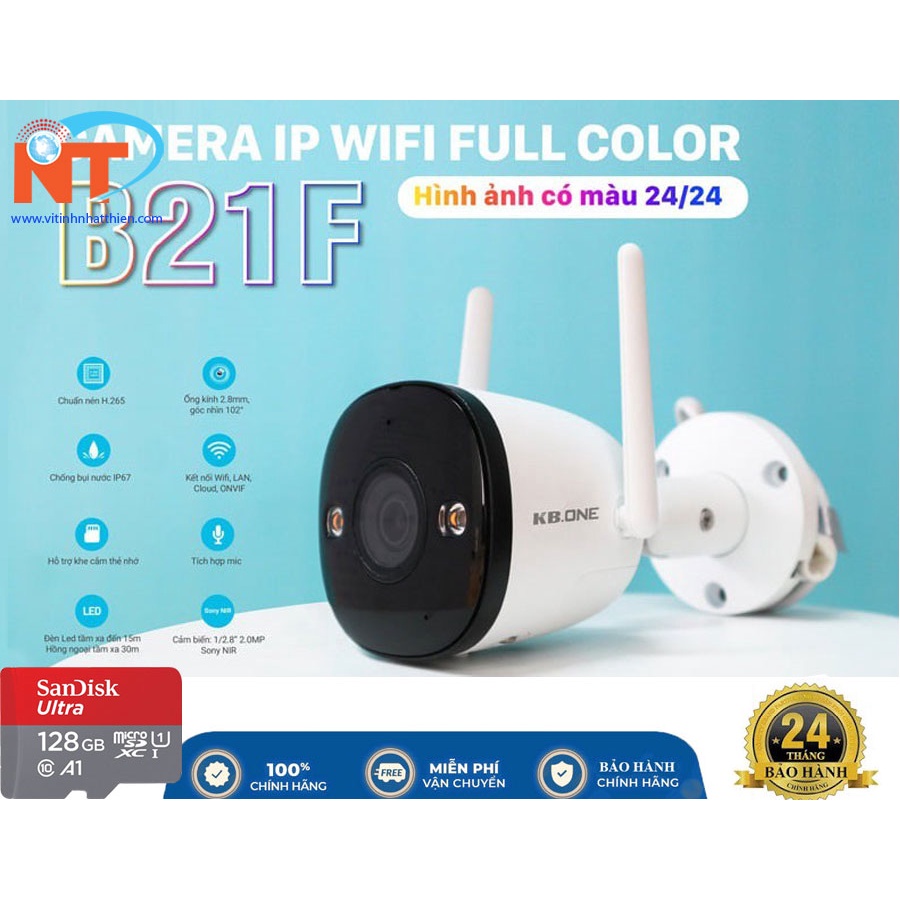 CAMERA IP WIFI NGOÀI TRỜI KBONE KN-B21F FULL COLOR 2MP, TÍCH HỢP MIC THU ÂM, BAN ĐÊM CÓ MÀU | BigBuy360 - bigbuy360.vn