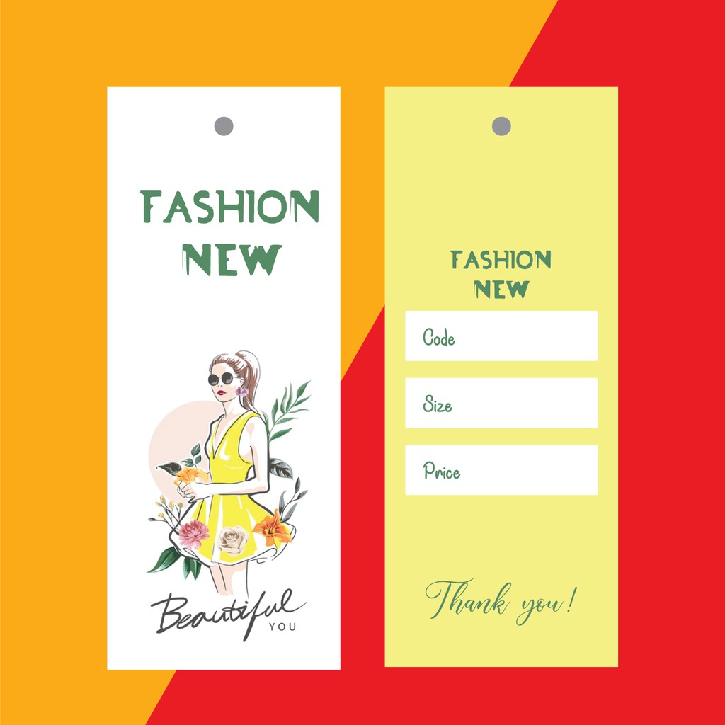 Mác quần áo, Tag Nhãn quần áo, THIẾT KẾ IN ẤN cho shop quần áo, bìa cứng, cán màng k thấm nước set 100 mác- size 9x3.6cm