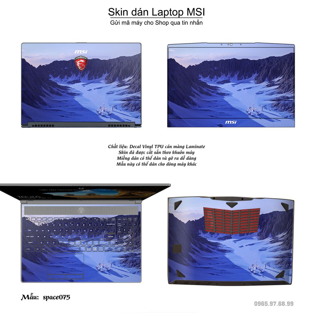 Skin dán Laptop MSI in hình không gian nhiều mẫu 13 (inbox mã máy cho Shop)