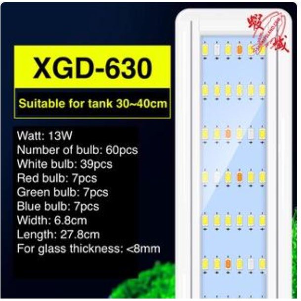 Đèn led siêu sáng WRGB thế hệ mới 6 hàng bóng chuyên dụng cho bể cá cảnh thủy sinh- đèn led bể cá giá tốt nhất