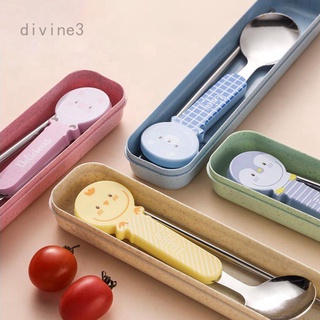 Mới Bộ Muỗng Đũa Nĩa Kèm Hộp Đựng Dễ Thương Cho Bé