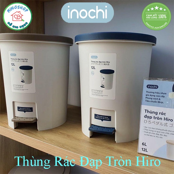 Thùng Rác Đạp Tròn INOCHI, Thùng Đựng Rác Văn Phòng Tiện Lợi 6L 12L