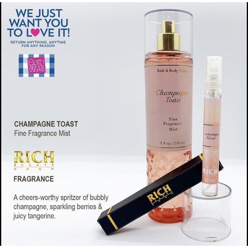 CHAMPAGNE TOAST Xịt Thơm Body Mist Bath &amp; Body Works