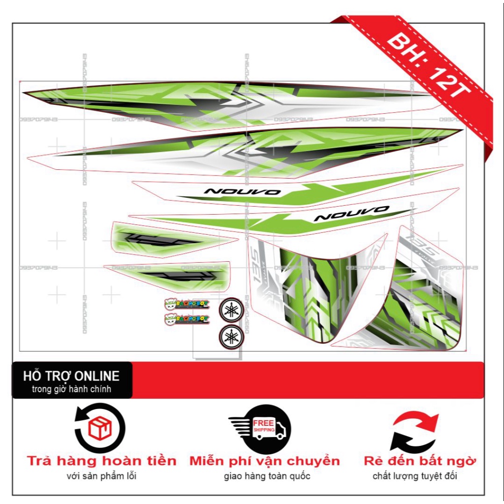 TEM XE NOUVO 4 V26 DÁN XE TRẮNG -- SHIN DECAL 2