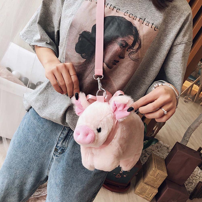 Túi Đeo Chéo Hình Heo Con Dễ Thương Cho Nữ