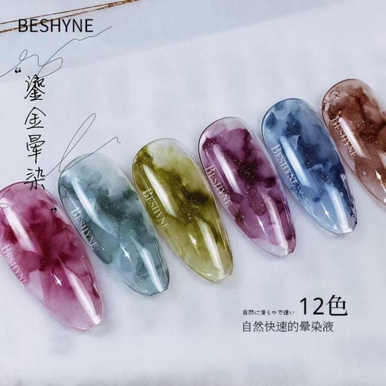 Set cồn loang nhũ Beshyne (kèm bảng màu)