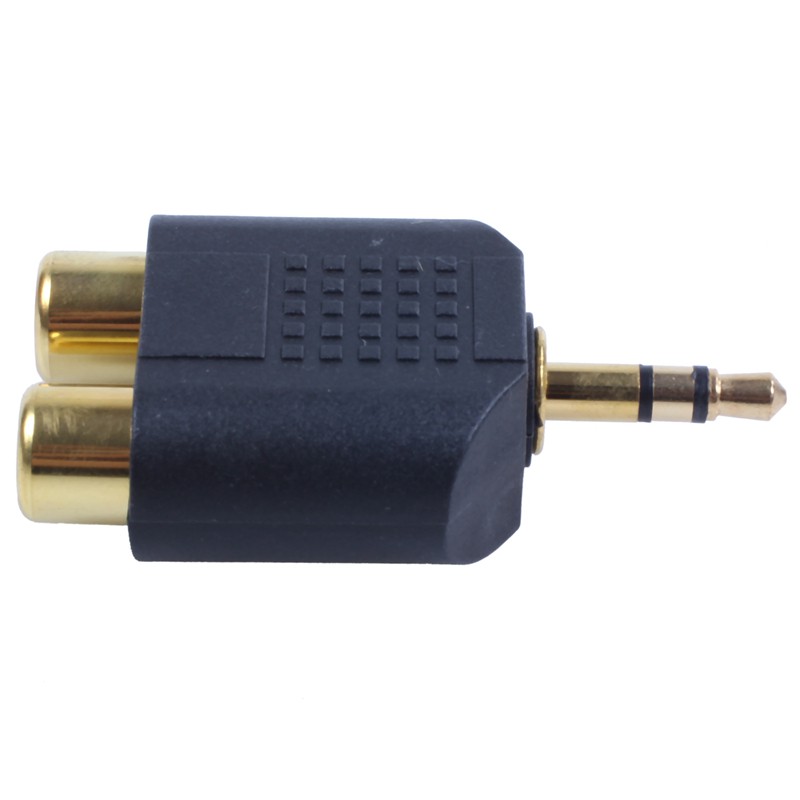 New 1/8" 3.5mm Jack to 2 RCA Adaptor Y Splitter Stereo Male 2x Female Gold Mini | BigBuy360 - bigbuy360.vn