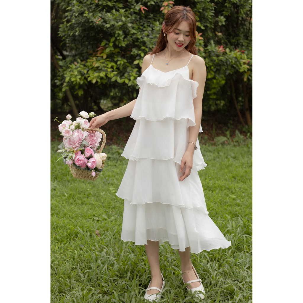 [Mã WAMT1505 giảm 10K đơn 0K] CELINA DRESS - VÁY 2 DÂY XẾP TẦNG TIỂU THƯ | BigBuy360 - bigbuy360.vn