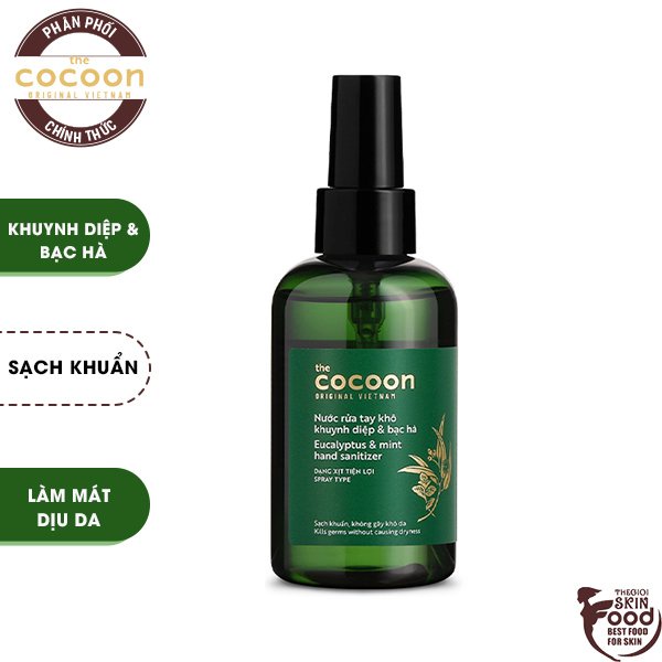 Nước xịt rửa tay khô, vật dụng giúp kháng khuẩn the cocoon eucalyptus & - ảnh sản phẩm 1