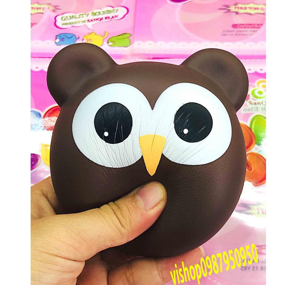Bán squishy bánh mặt cú mèo kèm bao bì hàng đẹp