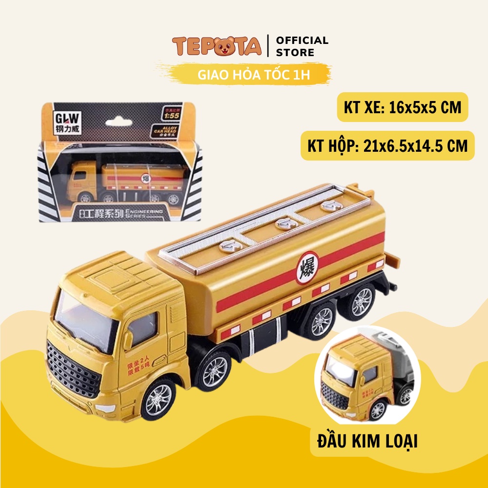 [CÓ HỘP] Xe Đồ Chơi Chở Dầu TEPOTA Cho Bé Chất Liệu Hợp Kim Cao Cấp Đẹp X03-XECHO