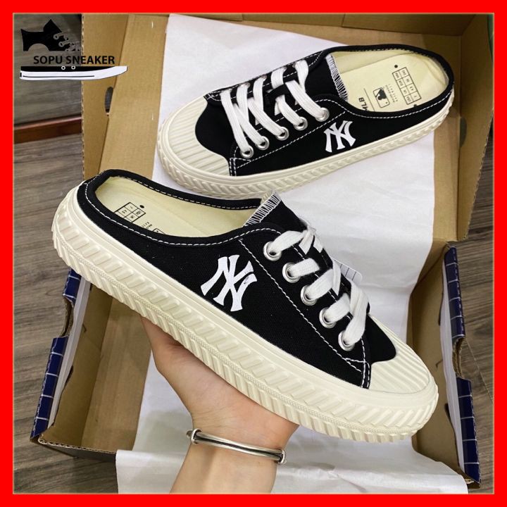 [Mã FAGREEN245 giảm tới 30K đơn 99K] Giày sục nữ đạp gót NY đen đế đục siêu tiện