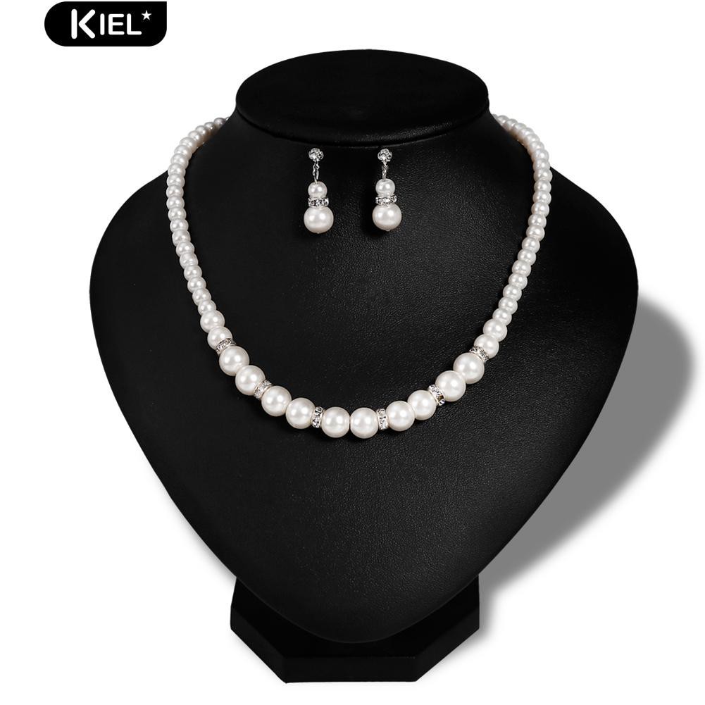 Bộ Dây Chuyền, khuyên Tai nữ Pha Lê hạt ngọc SAVVY necklace earrings cao cấp