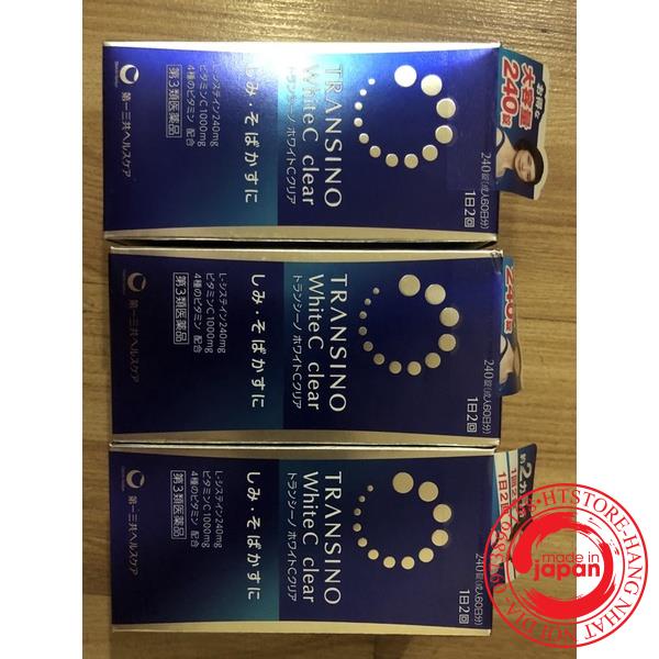 Transino White C Clear-Dưỡng Trắng, giảm nám, tàn nhang-Hàng Nhật Chuẩn