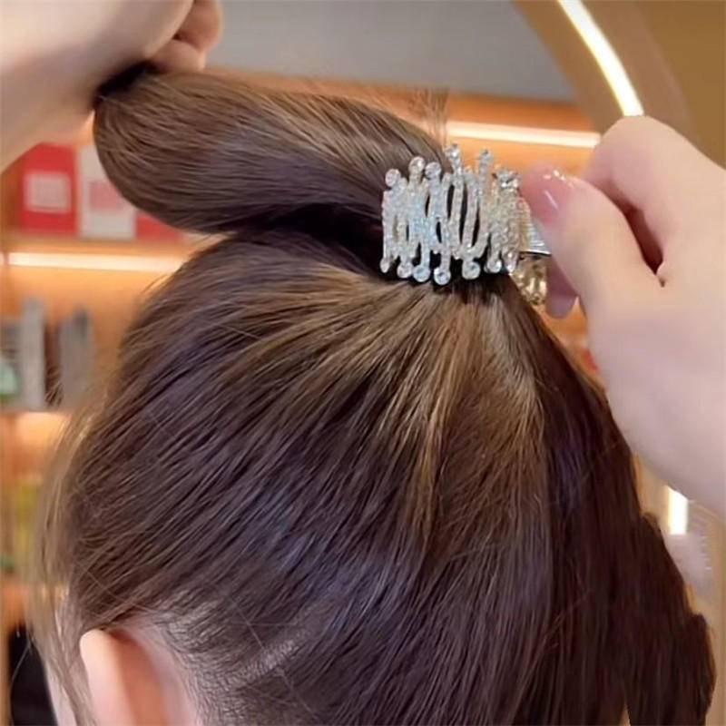 MVP2761 Kẹp Tóc Bằng Kim Loại Đính Đá Tạo Kiểu Tóc Đuôi Ngựa Thời Trang