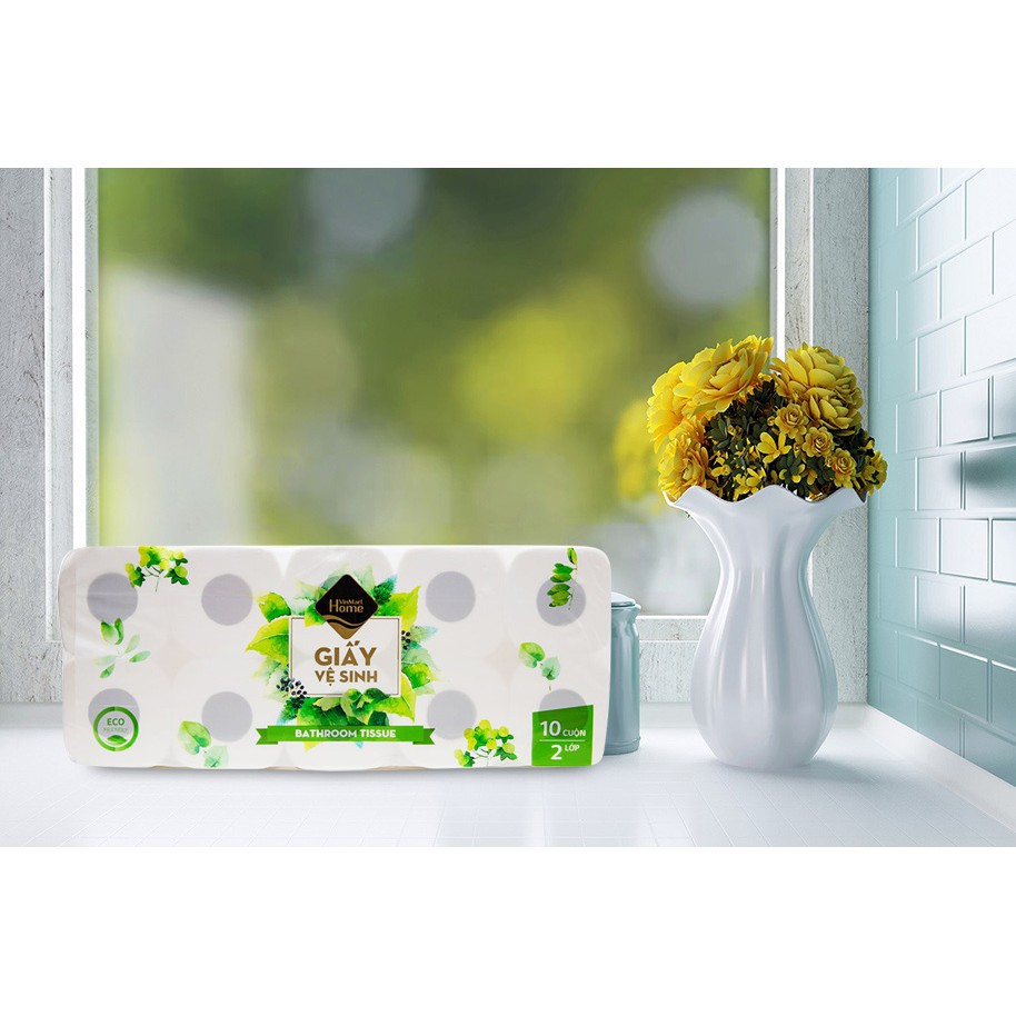 Giấy vệ sinh 2 lớp hàng công ty VinMart Home bịch 4 cuộn giá rẻ