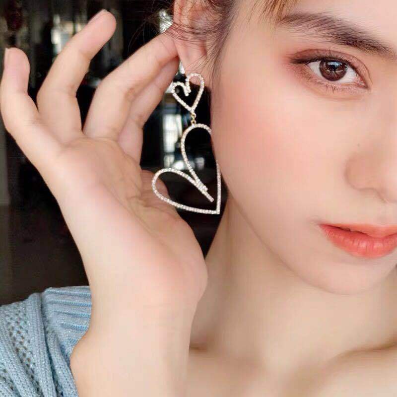 Bông Tai Mạ Bạc 925 Hình Trái Tim Phong Cách Nhật Bản Thời Trang