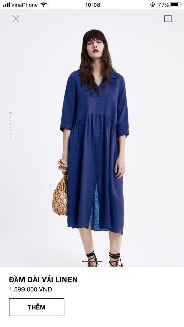 Đầm dài vải linen Za ra Long Linen Dress