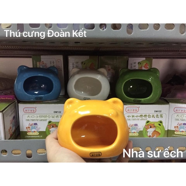 Nhà ngủ sứ hamster - Nhà sứ ếch nhỏ, sứ ếch lớn
