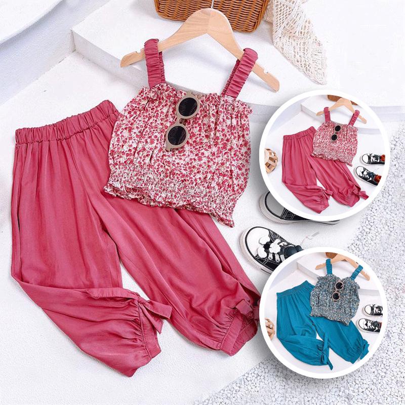 Bộ Quần Áo Thêu Hoa Thời Trang Cho Bé Gái 1 2 3 4 5 6 Tuổi