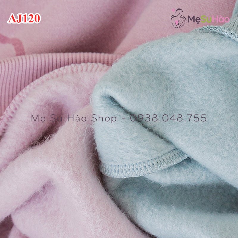 Set nỉ bông siêu xinh siêu ấm áp Cordi-i Hàn Quốc màu xanh dương mã AJ120