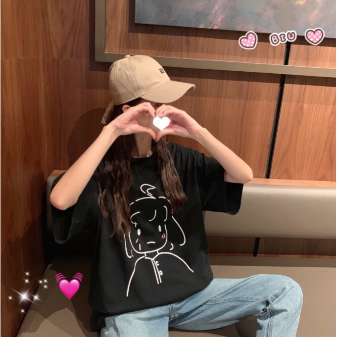 Áo thun tay lỡ KOMBOH phông Unisex nam nữ oversize form rộng ulzzang CÔ BÉ A08