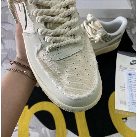 Giày Nike Air Force 1 Dây Thừng , Giày Nike Thể Thao  Thổ Cẩm Phối Đồ Nam Nữ Siêu Hot Trend Mẫu Mới bản Đẹp