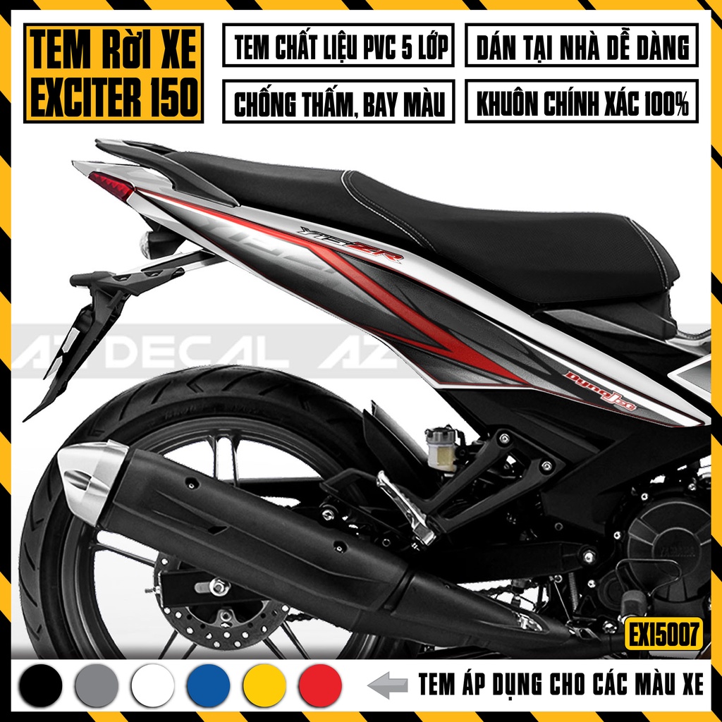 Tem Yamaha Exciter Rời Chủ Đề Y15ZR03 | 2EX15007 | Tem Chế PVC Chống Nước, Chống Bay Màu