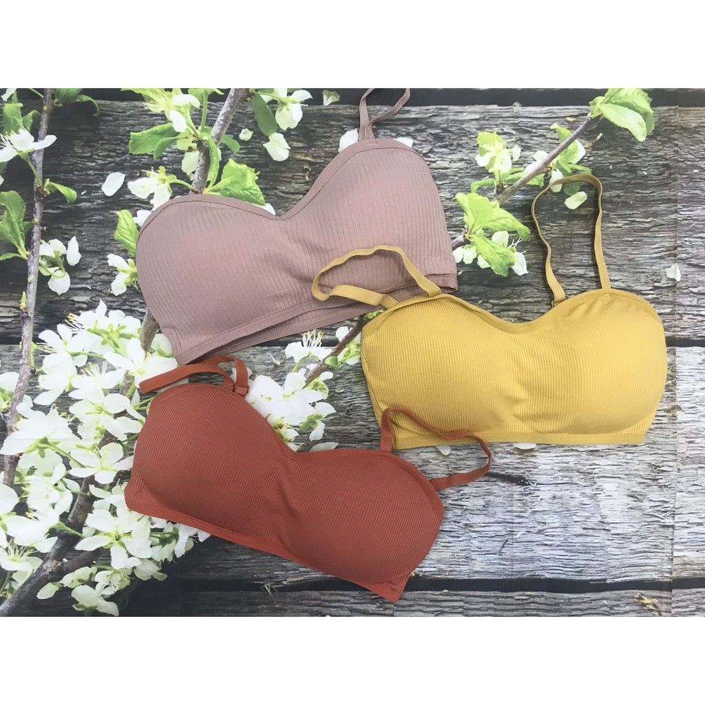 Bra hai dây cúp ôm quả, áo lót, brallete bo tròn cotton dành cho học sinh, Leblur | BigBuy360 - bigbuy360.vn