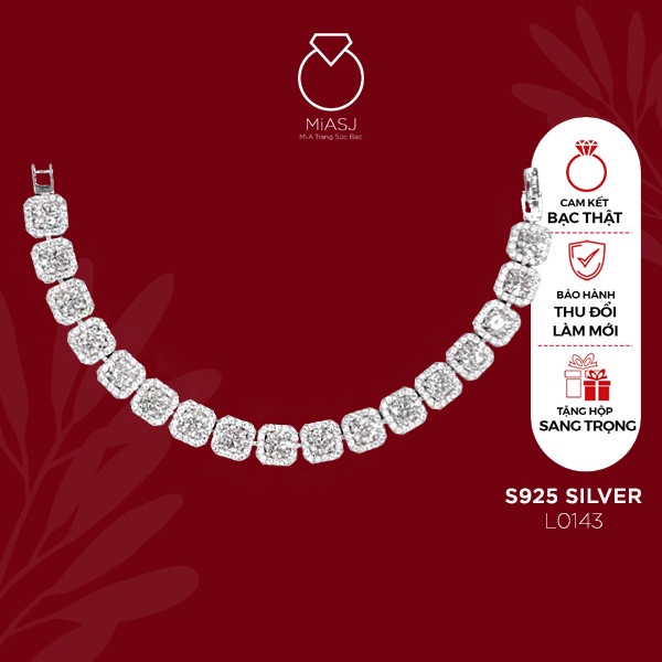 Lắc tay nữ Bạc Ý S925 MiASJ kiểu xoàng đi tiệc kết đá CZ nhân tạo cao cấp siêu sáng nhiều mẫu