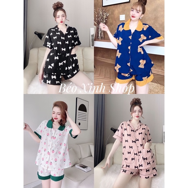 Đồ Ngủ Cánh Dơi Ngắn Bigsize Cao Cấp Kiểu Dáng Đẹp Vải Lụa Nhật Mặc Cực Thích