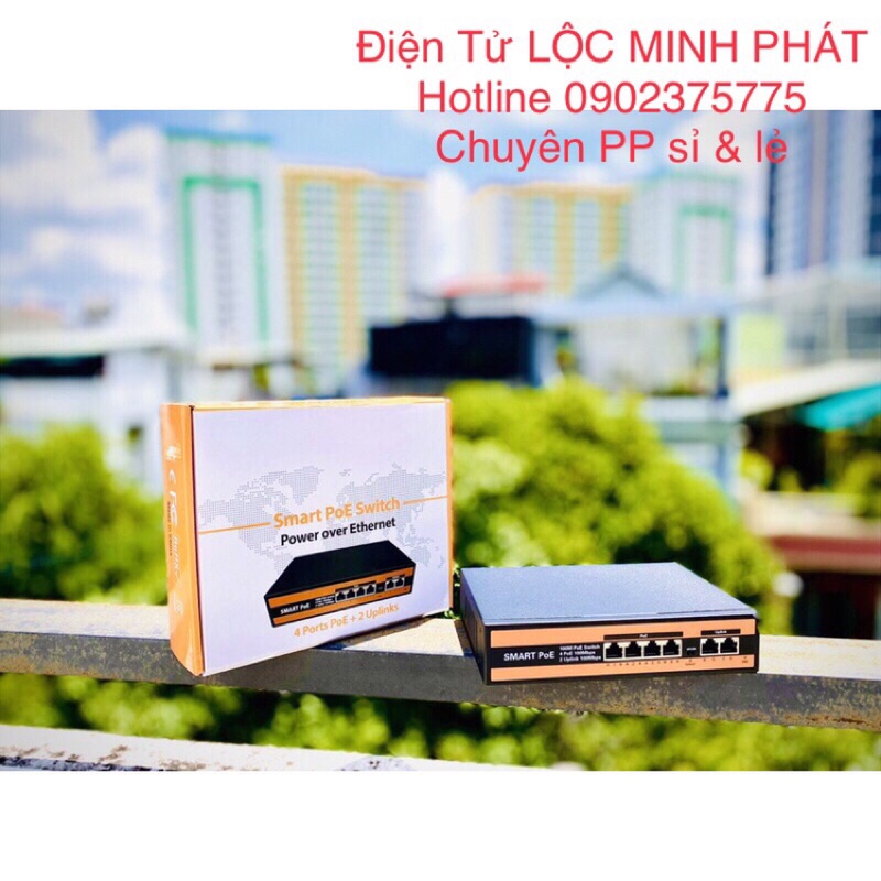 Switch Smart 4 Port POE + 2 Uplink 10/100Mbps SW4K Cấp Nguồn Qua Mạng