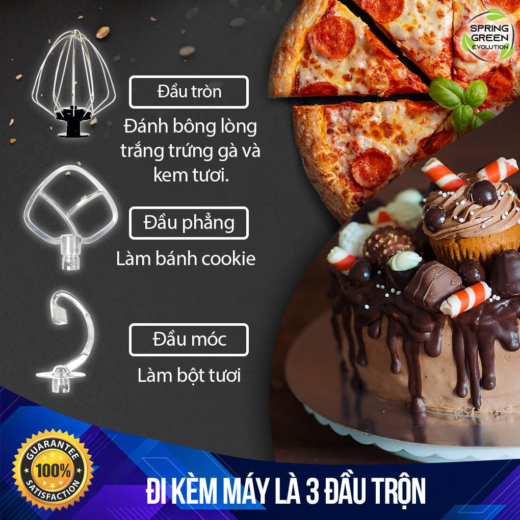 Siêu Phẩm Máy Trộn ONYX: Trộn, Đánh Trứng, Nhồi Bột All in One. Tặng 3 Đầu Trộn Với 6 Chế Độ. Hàng Nhập Khẩu SGE Thái