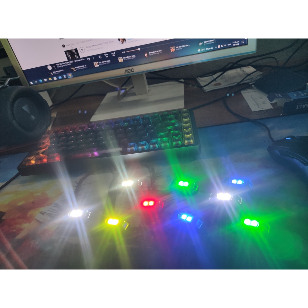 Đèn Nháy Cảnh Báo Ban Đêm- Giao hàng Nhanh - 32 chế độ Nhấp Nháy + 7 màu