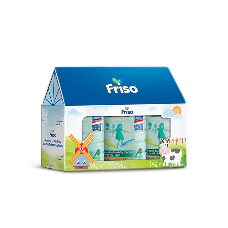 Combo 3 lon Sữa Bột Friso Gold 4 1400g/lon