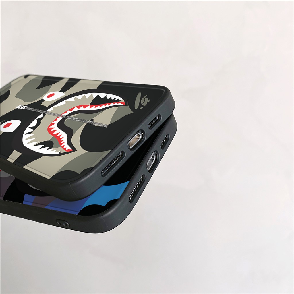 Ốp lưng iphone Bape Camo bóng cạnh vuông 6/6plus/6s/6splus/7/7plus/8/8plus/x/xr/xs/11/12/13/pro/max/plus/promax