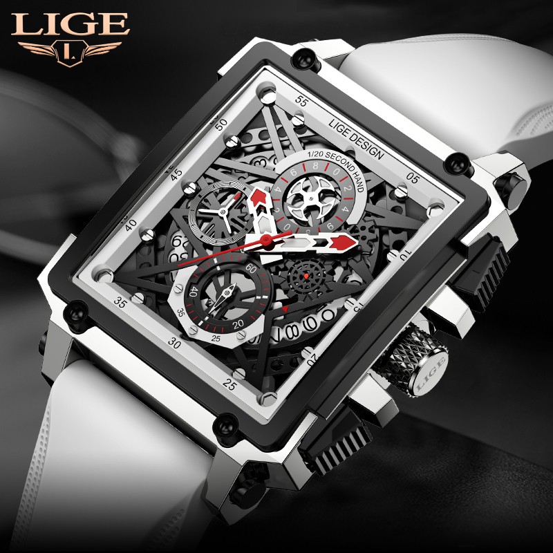 Đồng hồ đeo tay bộ máy thạch anh dây đeo bằng silicon thời trang cá tính cho nam