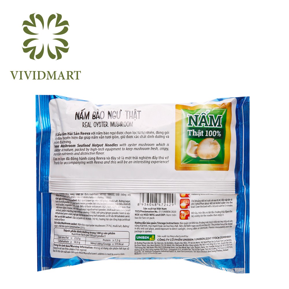 [Toàn quốc] MÌ REEVA 4 VỊ LẨU NẤM / LẨU BÒ NẤM CHUA CAY / LẨU NẤM HẢI SẢN / HẢI SẢN RONG BIỂN - GÓI 85g - UNIBEN | BigBuy360 - bigbuy360.vn