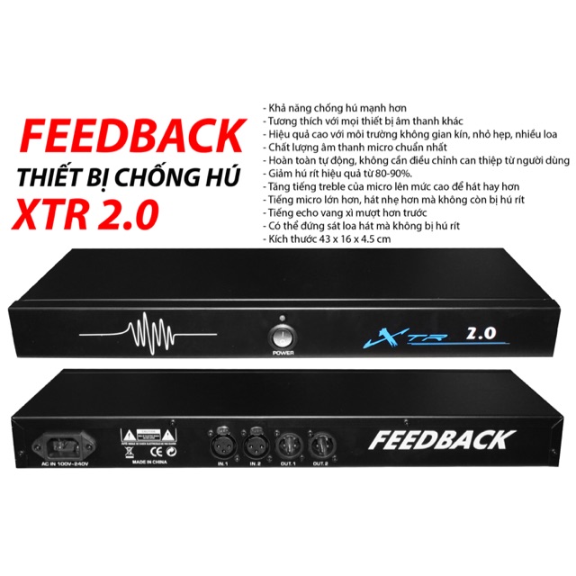 Chống hú micro karaoke Feeback XTR2.0 cho phòng hát và sân khấu Chính Hãng
