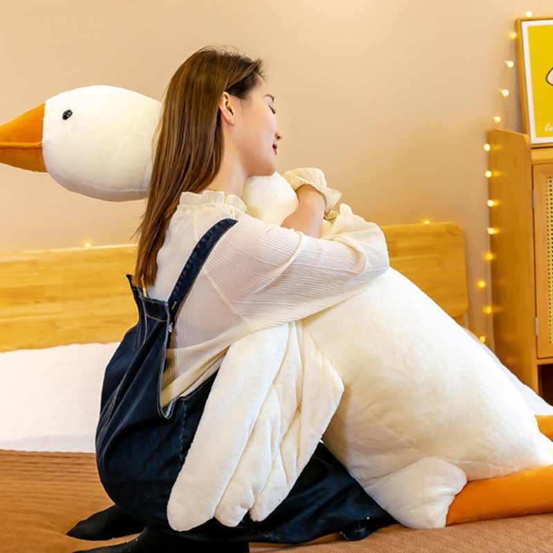 Ngỗng Trắng Nhồi Bông Dễ Thương Dùng Làm Gối Ôm