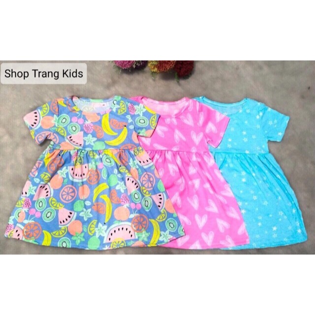 Sỉ, lẻ váy cotton 2 chiều ngắn tay cho bé gái