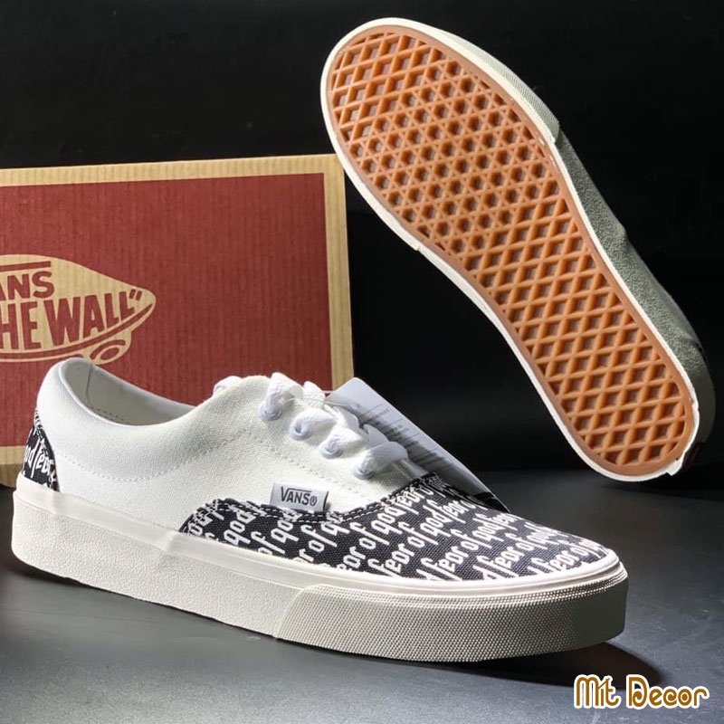 Giày Vans Classic Slip On Fear of God, Giày thể thao Vans in chữ Fear of God có dây buộc nam nữ