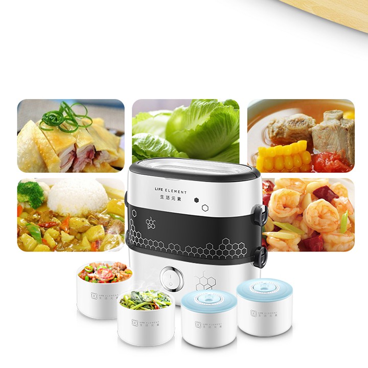 HỘP CƠM ĐIỆN CAO CẤP 2 TẦNG 4 KHAY SỨ- HÀNG CHÍNH HÃNG