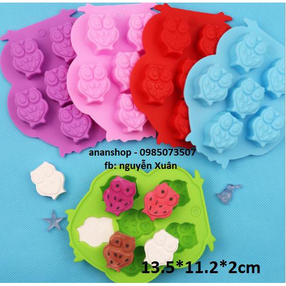 Khuôn silicon 6 cú mèo